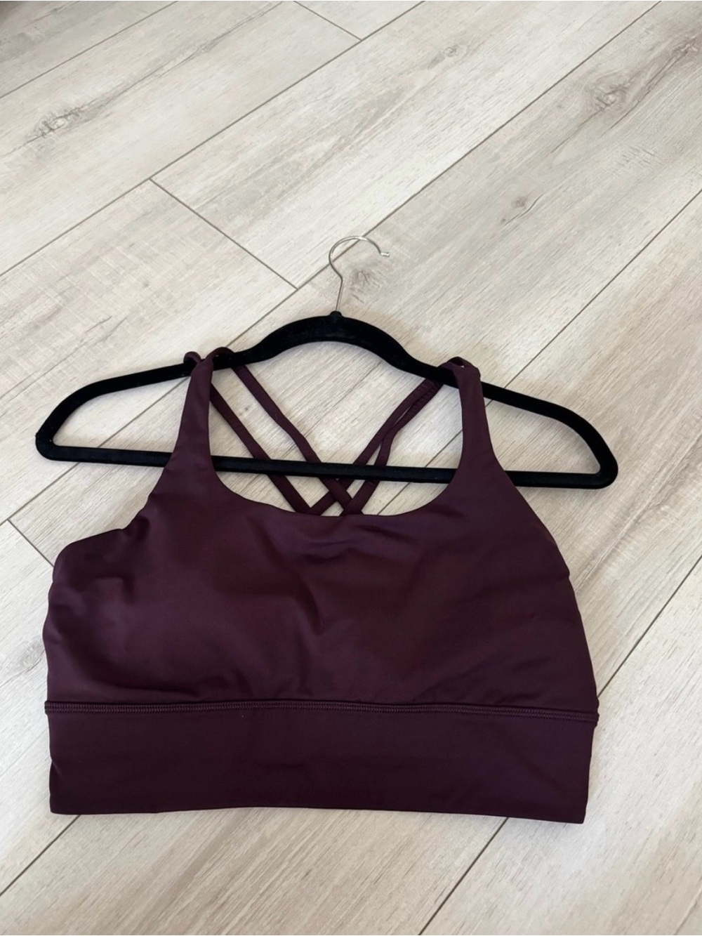 lululemon athletica energy longline Sports Bra in Plum